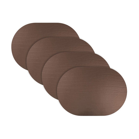 Strata Leather Bronze Placemat - Oval 13.3x16.5"- Set of 4
