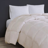 Quilted Goose Feather and Down Oversize Comforter, Cream