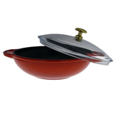 Chasseur French Enameled Cast Iron Wok with Glass Lid