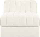 Rummi - Velvet Performance Fabric Upholstered Modular Armless Chair