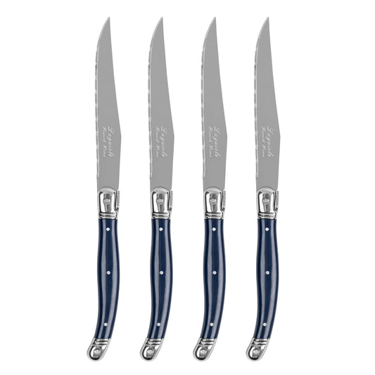 Laguiole Connoisseur 4-Piece Navy Steak Knife Set
