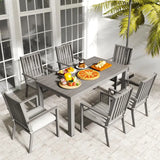 Wholesale Aluminum Patio Dining Chair Set of 6 with Waterproof Cushion