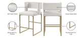 Caleb Contemporary Counter Stool Set of 2 – Luxurious Velvet Design with Stylish Square Backrest
