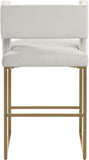 Caleb Contemporary Counter Stool Set of 2 – Luxurious Velvet Design with Stylish Square Backrest