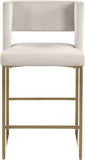 Caleb Contemporary Counter Stool Set of 2 – Luxurious Velvet Design with Stylish Square Backrest