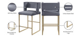 Caleb Contemporary Counter Stool Set of 2 – Luxurious Velvet Design with Stylish Square Backrest