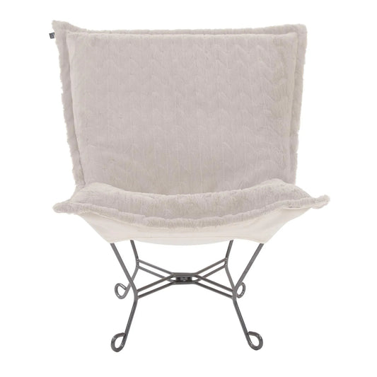 Scroll Puff Chair Angora Natural