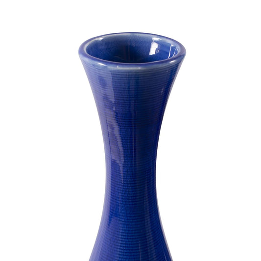 Cobalt Blue Glaze Ceramic Vases - Set of 2