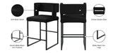 Caleb Contemporary Counter Stool Set of 2 – Luxurious Velvet Design with Stylish Square Backrest