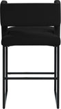 Caleb Contemporary Counter Stool Set of 2 – Luxurious Velvet Design with Stylish Square Backrest