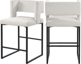 Caleb Contemporary Counter Stool Set of 2 – Luxurious Velvet Design with Stylish Square Backrest