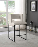 Caleb Contemporary Counter Stool Set of 2 – Luxurious Velvet Design with Stylish Square Backrest