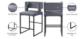Caleb Contemporary Counter Stool Set of 2 – Luxurious Velvet Design with Stylish Square Backrest