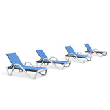 PURPLE LEAF Patio Chaise Lounge Plastic Pool Outdoor Lounge Chair with Aluminum Frame Stackable Patio Tanning Chairs for Poolside Sunbathing Beach Deck Yard