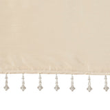 Silky Twist Tab with Bead Trim Window Valance, Champagne