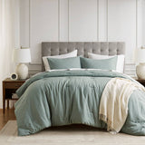Wholesale Waffle Weave Textured All Season Comforter Set, Sage Green