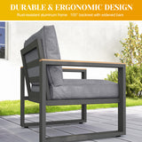 Outdoor Patio Chairs Set of 2, Aluminum Patio Chairs