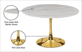 Tulip Contemporary Dining Table with Elegant Faux Marble Top and Stylish Base for Small Spaces