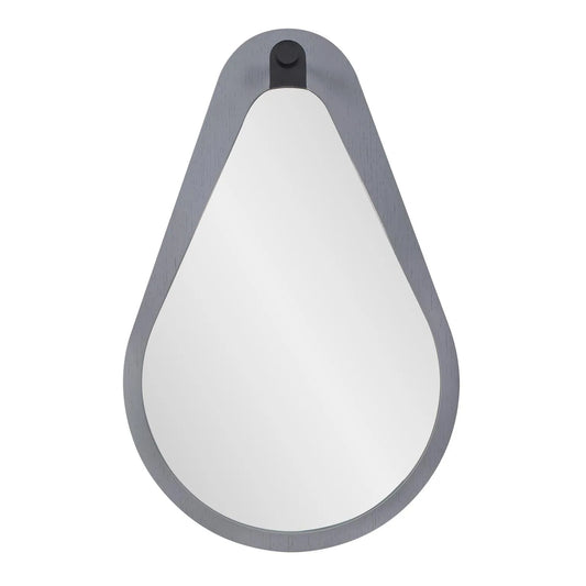 Saldar Gray Teardrop Contemporary Mirror with Black Metal Hook