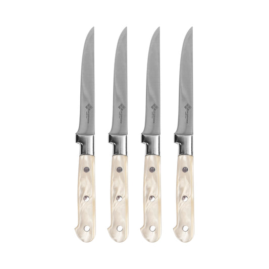 Au Nain Set of 4  Pearlized Champagne Steak Knives