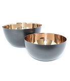 Copper & Black Matte Stainless Steel Bowl Set 2 Pc