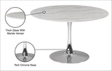Tulip Contemporary Dining Table with Elegant Faux Marble Top and Stylish Base for Small Spaces