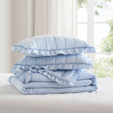 Soft Bow Embroidered Quilt Mini Set, Blue