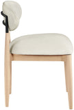 Riccio - Performance Fabric Upholstered Dining Side Chair (Set of 2) With Light Brown Legs - Cream