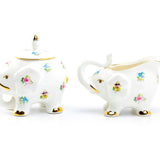 Grace Teaware Floral Elephant Sugar & Creamer Set
