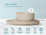 Kook Somerset Ceramic Dinnerware Set, 12-Piece
