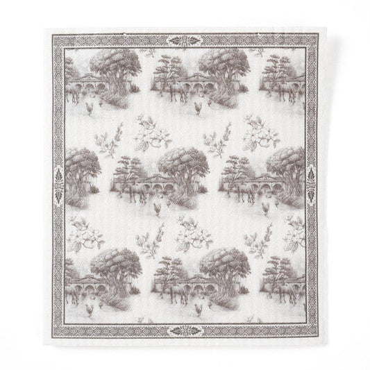 Blue Stallion Farm Toile Reusable Dish Cloth