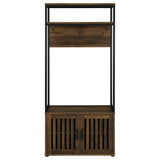 Quincy 2-door Coat Rack Hall Tree Storage Bench Dark Pine
