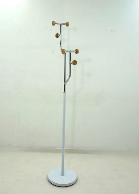 Freestanding Coat Rack Light Oak And White