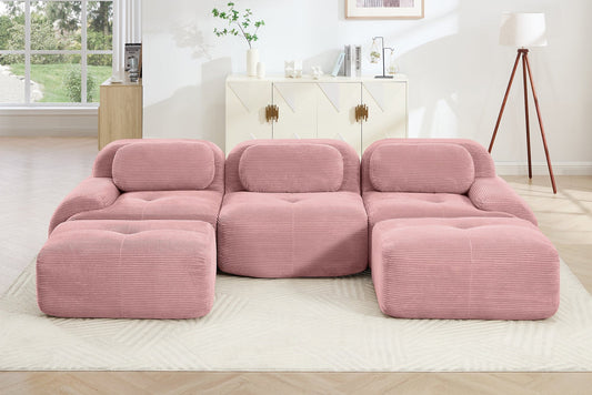 MIA 117'' 3-Seater Sofa with 2 Ottomans