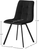 Annie Contemporary Dining Chair Set - Luxurious Velvet with Gold Legs, Stylish Box Tufting Design