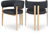 Gideon Dining Chairs Set of 2 - Stylish Vegan Leather with Natural Wood Look, Perfect for Modern Homes