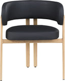 Gideon Dining Chairs Set of 2 - Stylish Vegan Leather with Natural Wood Look, Perfect for Modern Homes