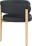 Gideon Dining Chairs Set of 2 - Stylish Vegan Leather with Natural Wood Look, Perfect for Modern Homes