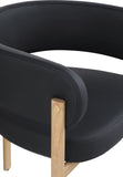 Gideon Dining Chairs Set of 2 - Stylish Vegan Leather with Natural Wood Look, Perfect for Modern Homes