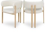 Gideon Dining Chairs Set of 2 - Stylish Vegan Leather with Natural Wood Look, Perfect for Modern Homes