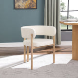 Gideon Dining Chairs Set of 2 - Stylish Vegan Leather with Natural Wood Look, Perfect for Modern Homes