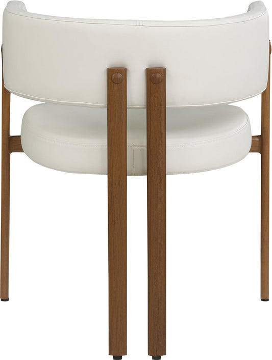 Gideon Dining Chairs - Set of 2 Contemporary Vegan Leather Chairs with Stylish Walnut Frame