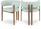 Gideon Dining Chairs - Set of 2 Contemporary Vegan Leather Chairs with Stylish Walnut Frame