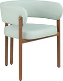 Gideon Dining Chairs - Set of 2 Contemporary Vegan Leather Chairs with Stylish Walnut Frame