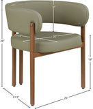 Gideon Dining Chairs - Set of 2 Contemporary Vegan Leather Chairs with Stylish Walnut Frame