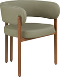 Gideon Dining Chairs - Set of 2 Contemporary Vegan Leather Chairs with Stylish Walnut Frame