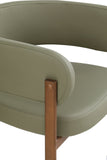 Gideon Dining Chairs - Set of 2 Contemporary Vegan Leather Chairs with Stylish Walnut Frame