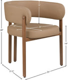 Gideon Dining Chairs - Set of 2 Contemporary Vegan Leather Chairs with Stylish Walnut Frame