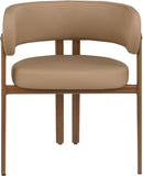 Gideon Dining Chairs - Set of 2 Contemporary Vegan Leather Chairs with Stylish Walnut Frame