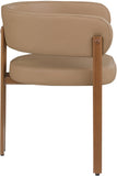 Gideon Dining Chairs - Set of 2 Contemporary Vegan Leather Chairs with Stylish Walnut Frame